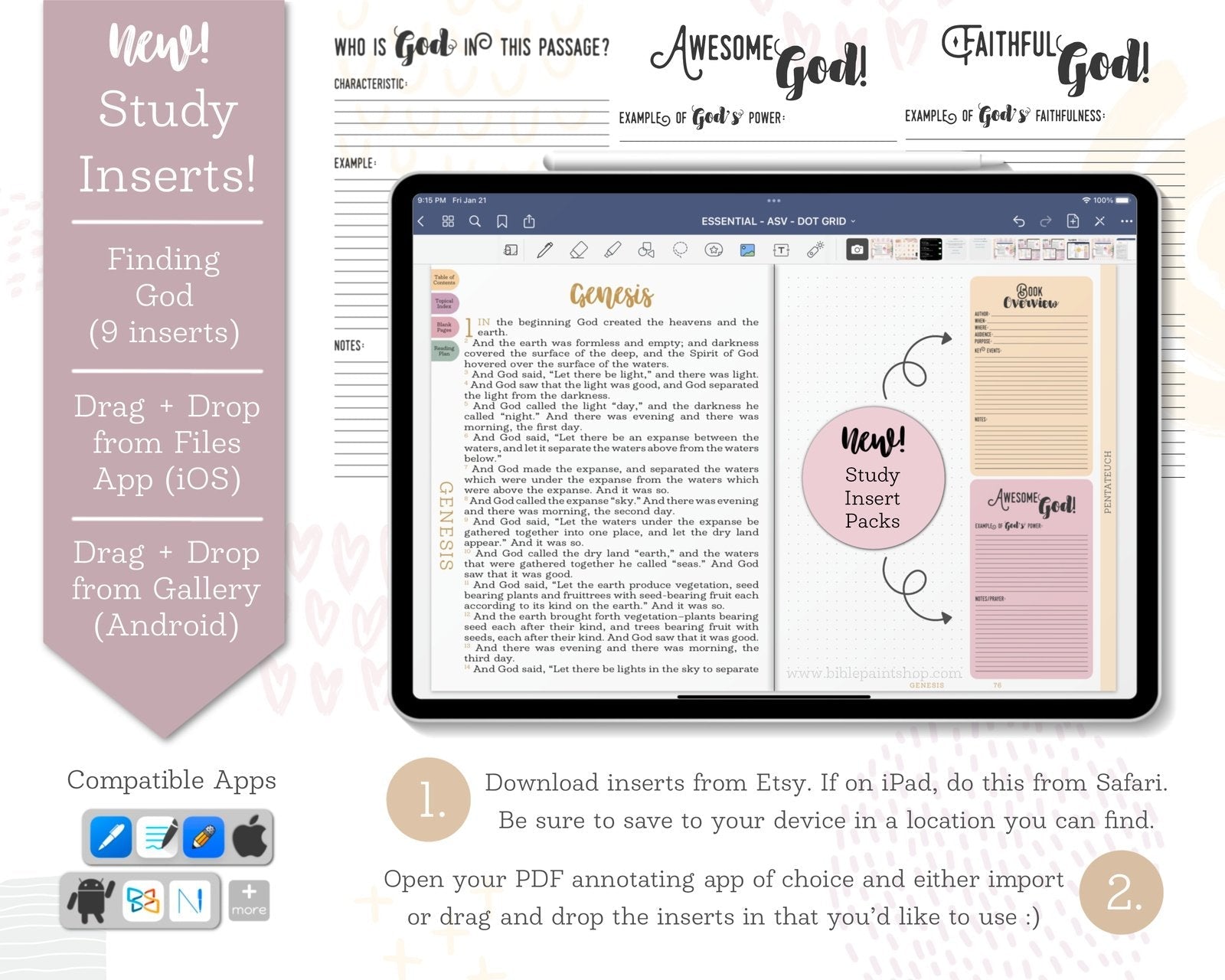 Bible Journaling Stickers | Inserts | Bible Study Vol. 1 pack - Bible Paintshop