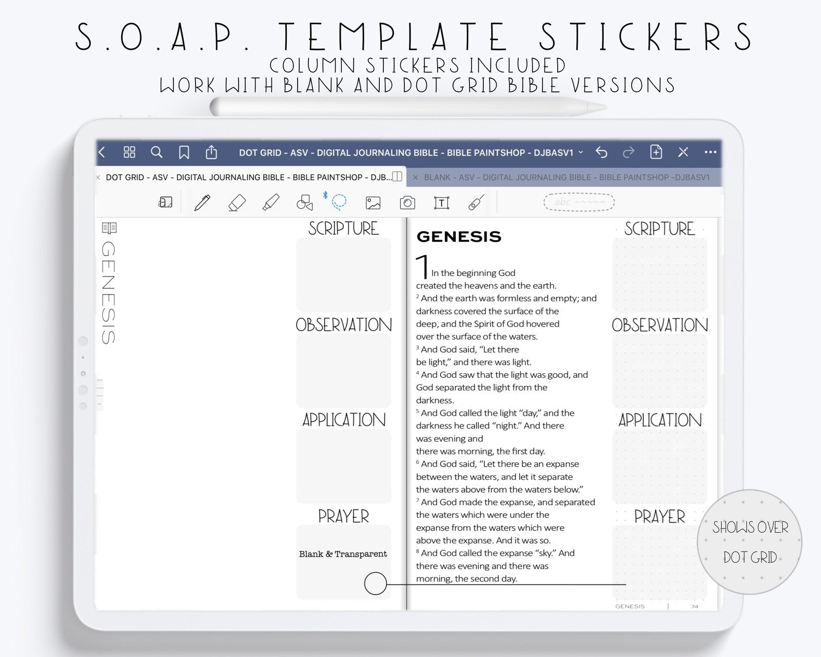 Digital Bible Template | S.O.A.P. - Bible Paintshop