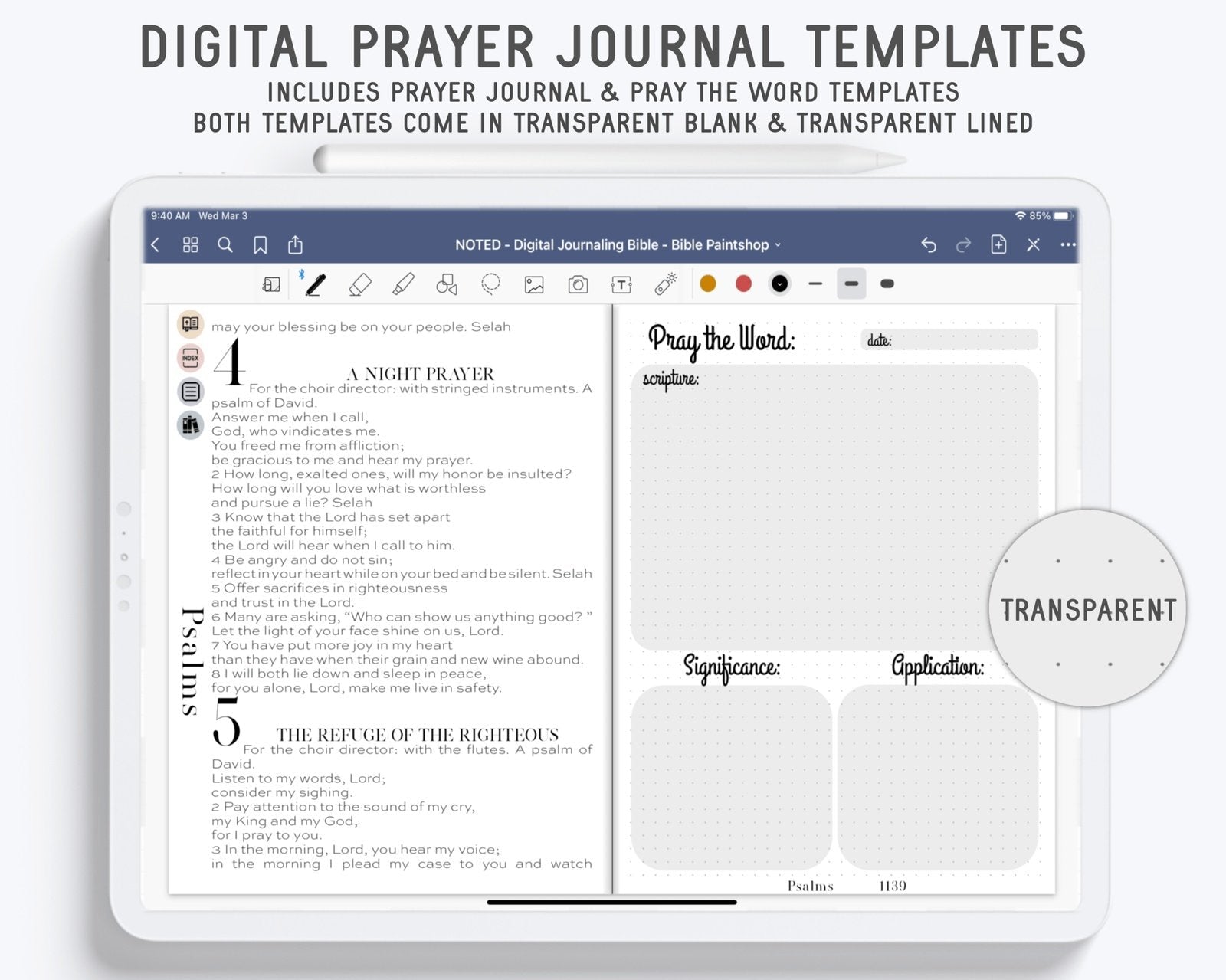 Digital Bible Templates | Prayer Journal - Bible Paintshop